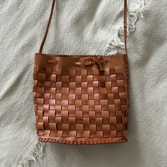 Woven Leather Crossbody Bag - Picture 6 of 7